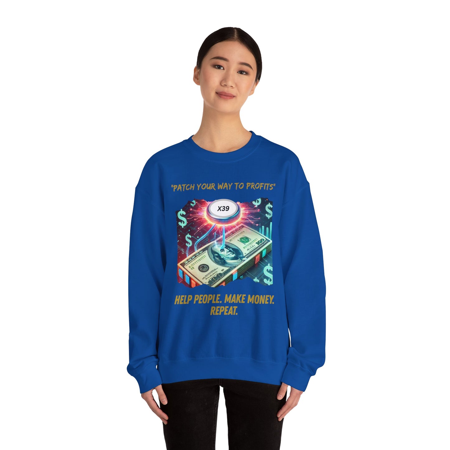 Patch Your Way To Profits Crewneck Sweatshirt