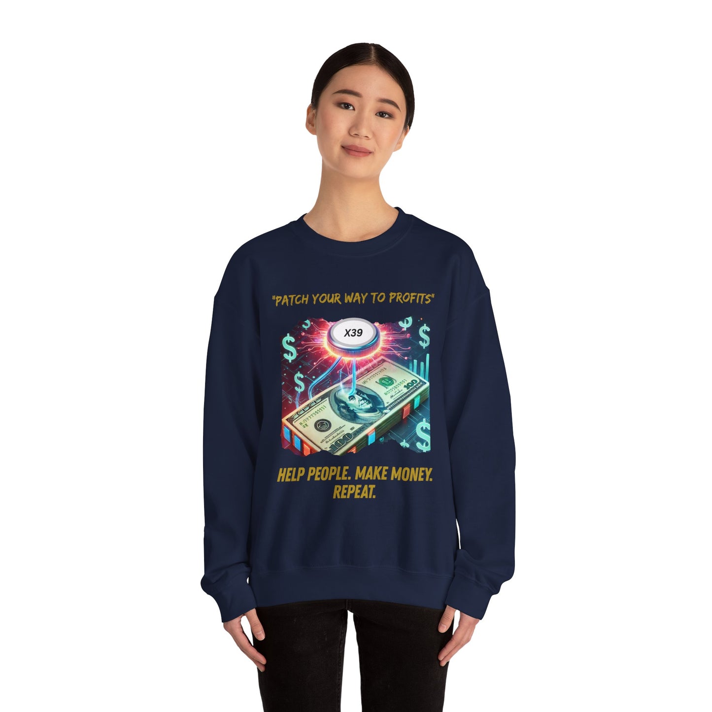 Patch Your Way To Profits Crewneck Sweatshirt