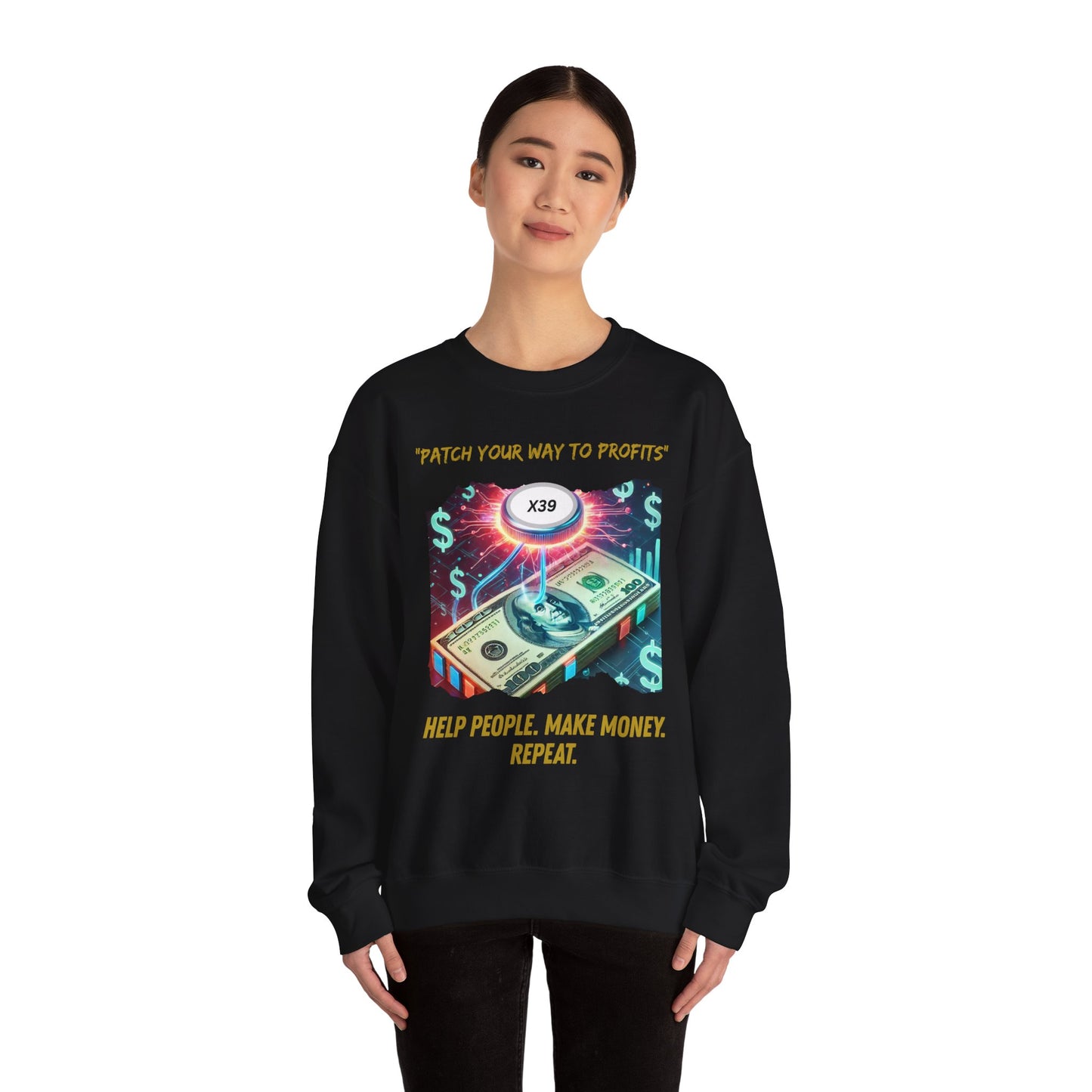 Patch Your Way To Profits Crewneck Sweatshirt