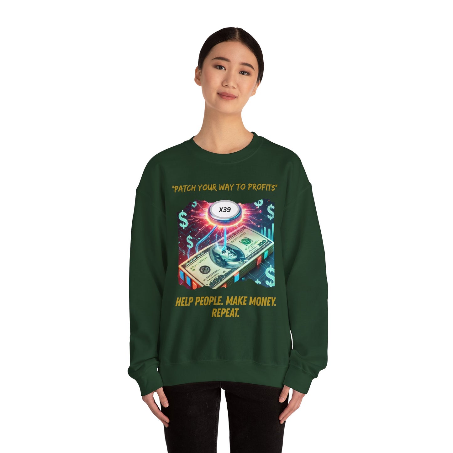 Patch Your Way To Profits Crewneck Sweatshirt