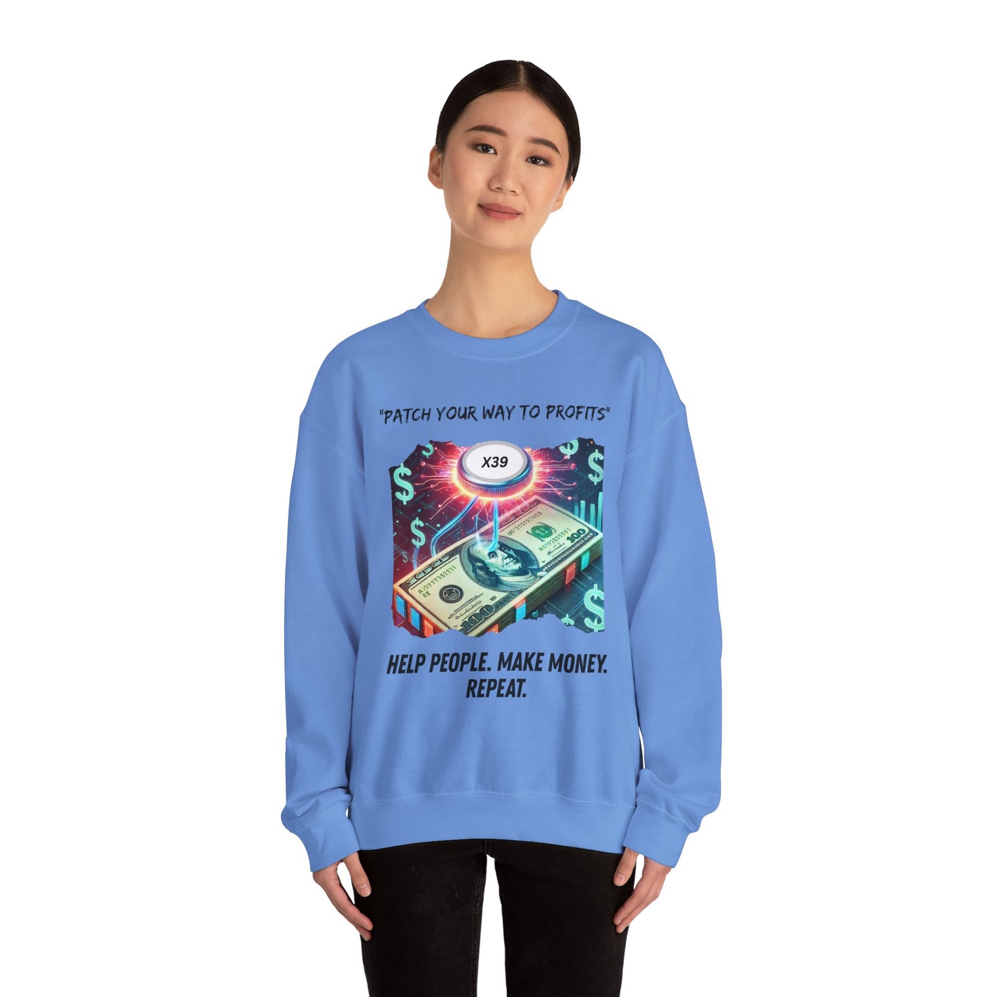 Patch Your Way To Profits Crewneck Sweatshirt