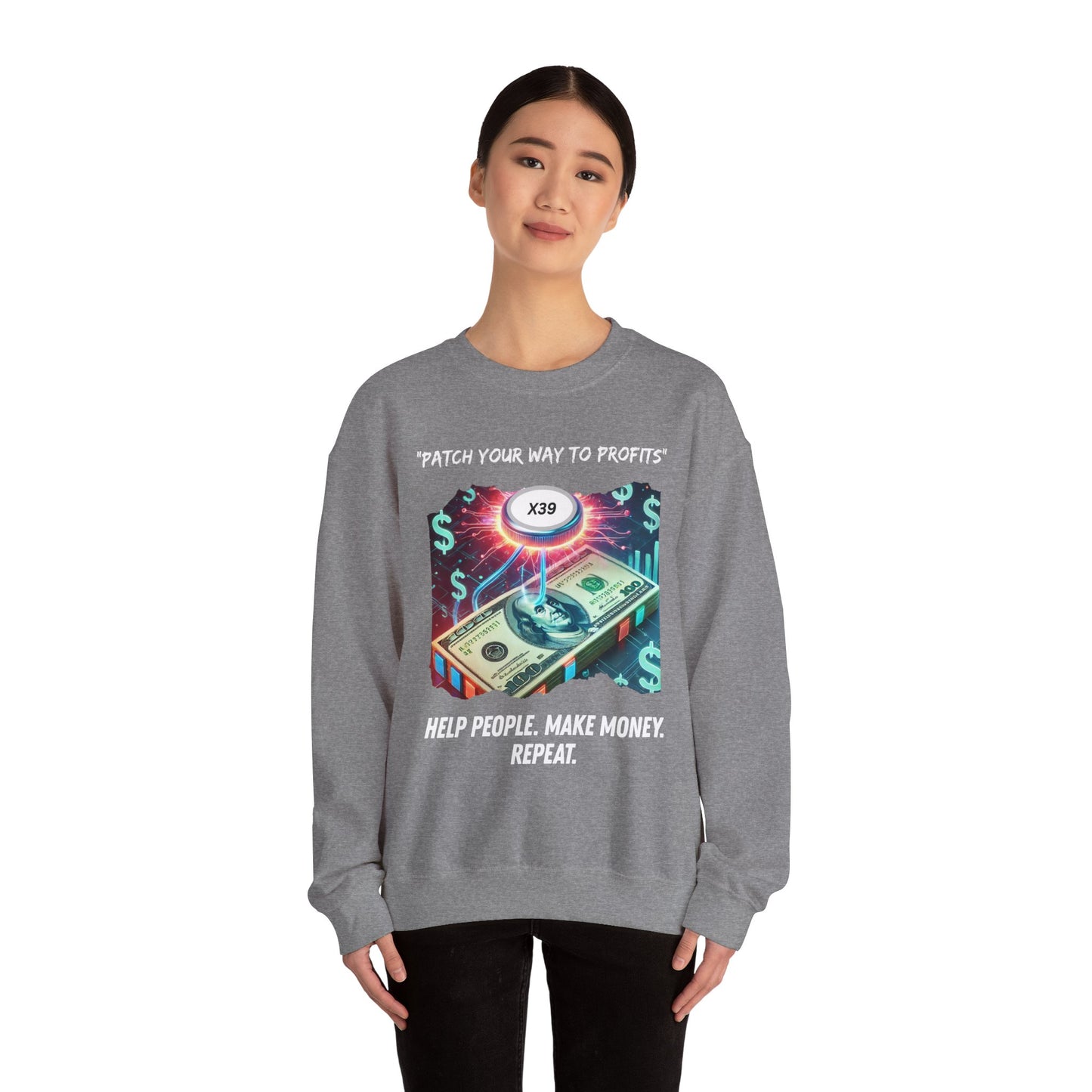 Patch Your Way To Profits Crewneck Sweatshirt