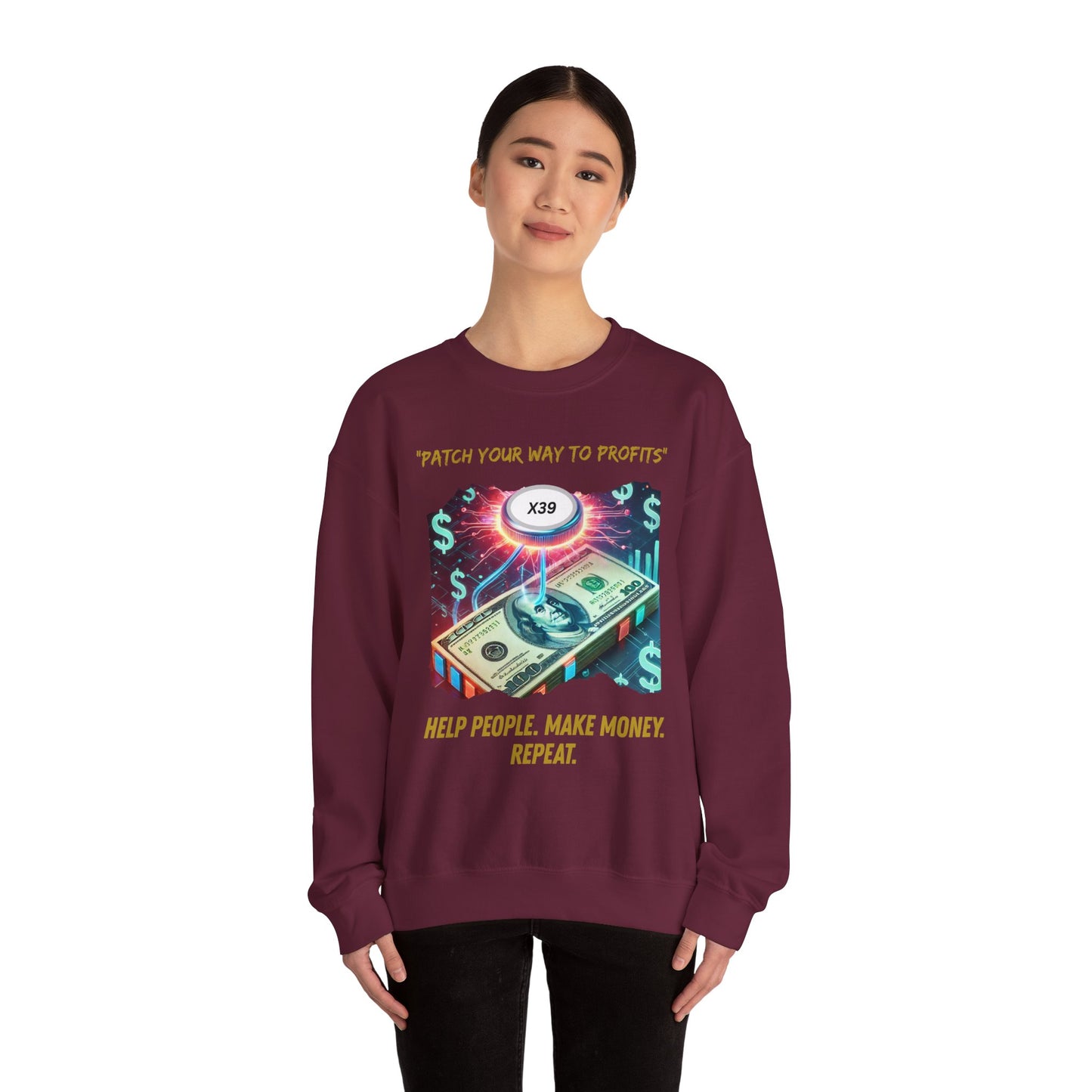 Patch Your Way To Profits Crewneck Sweatshirt